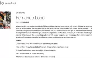 En Radio 3 Fernando Lobo