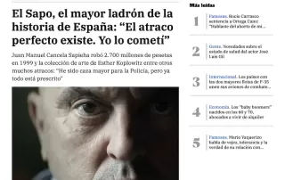 La Razón: "El atraco perfecto existe. Yo lo cometí” El Sapo